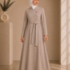 Women’s Jaguar Coat with Elegant Cut and Waist Belt 1242 - beige