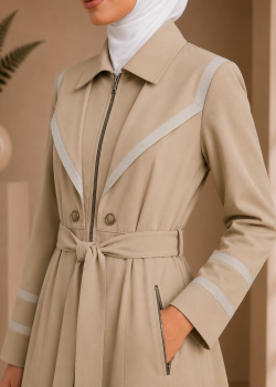1244 مانطو برادا  - Beige