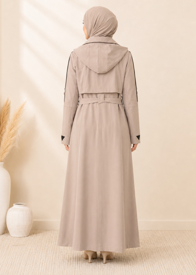 1254  مانطو جاكوار سحاب - Beige