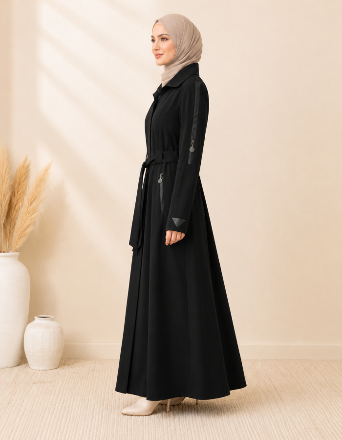1254  مانطو جاكوار سحاب - black