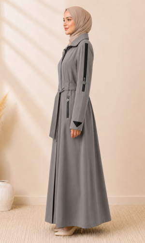 1254  مانطو جاكوار سحاب - gray