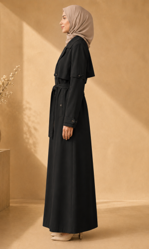1255  مانطو كريستال ردة دبل - black