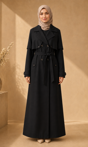 1255  مانطو كريستال ردة دبل - black