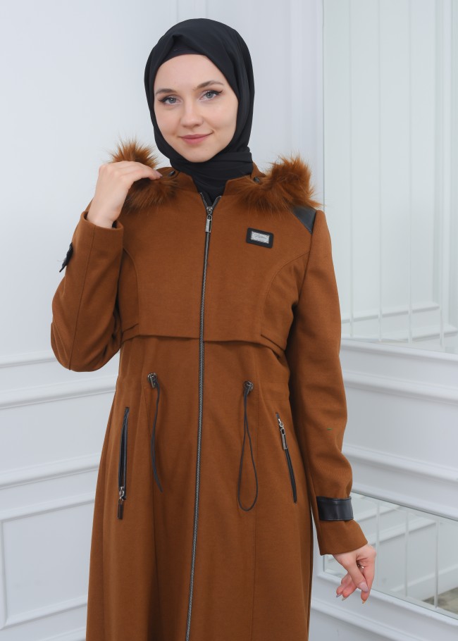 مانطو جوخ نسائي أنيق كبشون متحرك  1300 taba