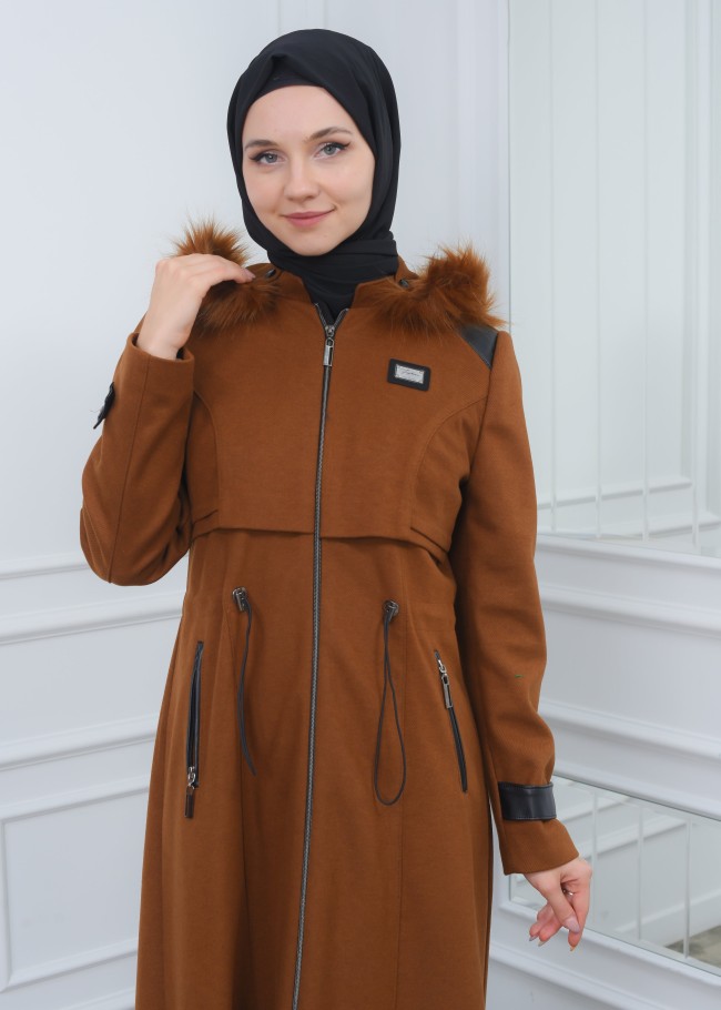 مانطو جوخ نسائي أنيق كبشون متحرك  1300 taba