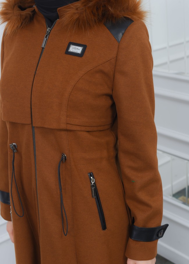 مانطو جوخ نسائي أنيق كبشون متحرك  1300 taba