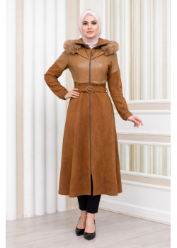 ترانشكوت نسائي شتوي شامواه والجلد 1351 - شوكو