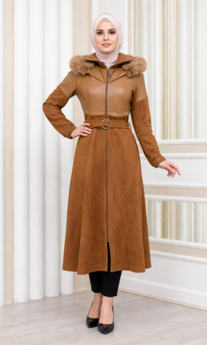 ترانشكوت نسائي شتوي شامواه والجلد 1351 - شوكو