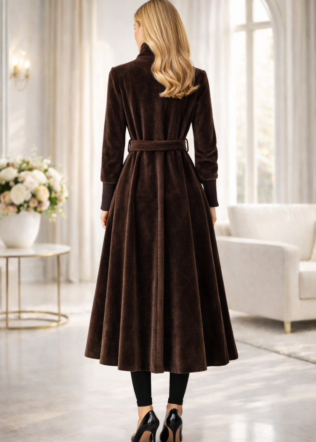 1391 مانطو فرنسي فرو ارنب - بني