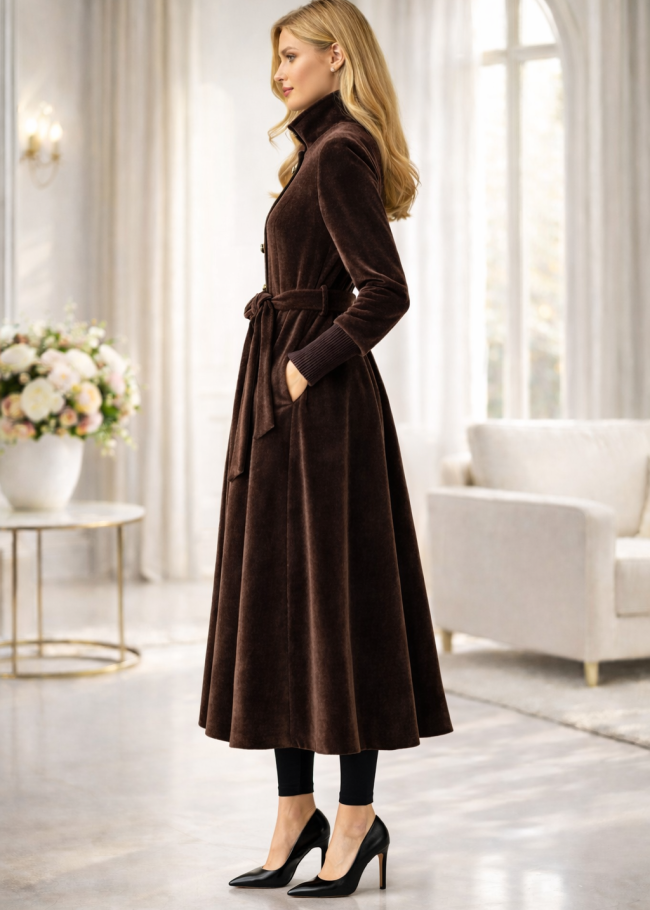 1391 مانطو فرنسي فرو ارنب - بني