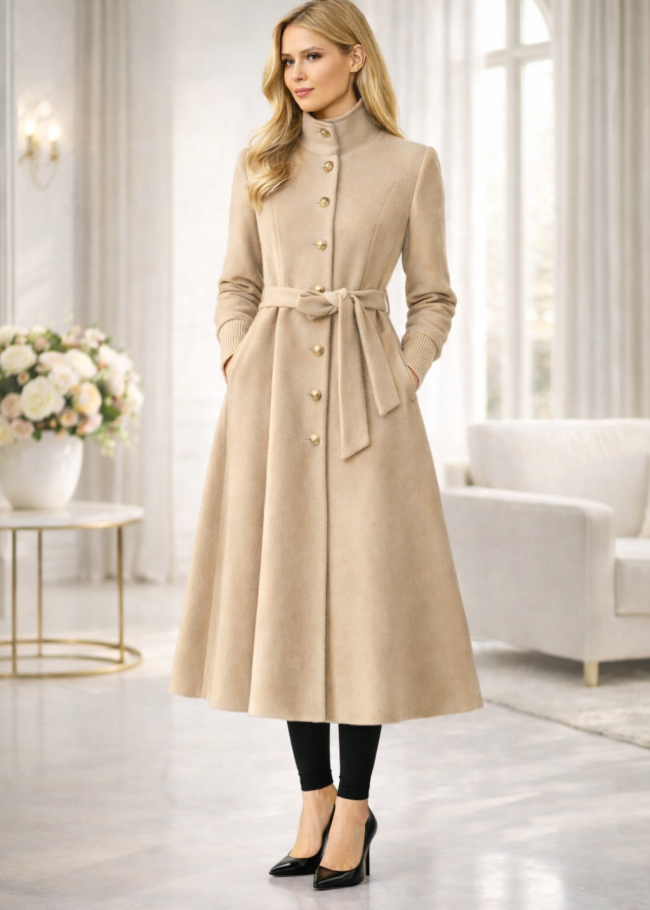 1391 مانطو فرنسي فرو ارنب - بيج