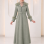 Long Textured Coat with Fur 1395  - mint