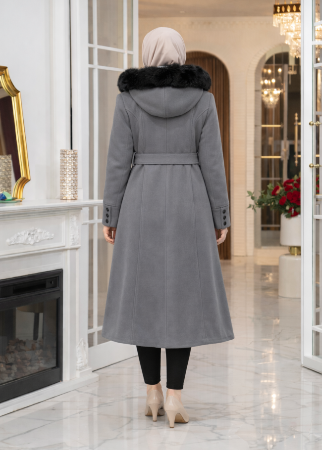 1397 ترانشكوت ميدي جو كبيشون  - رمادي