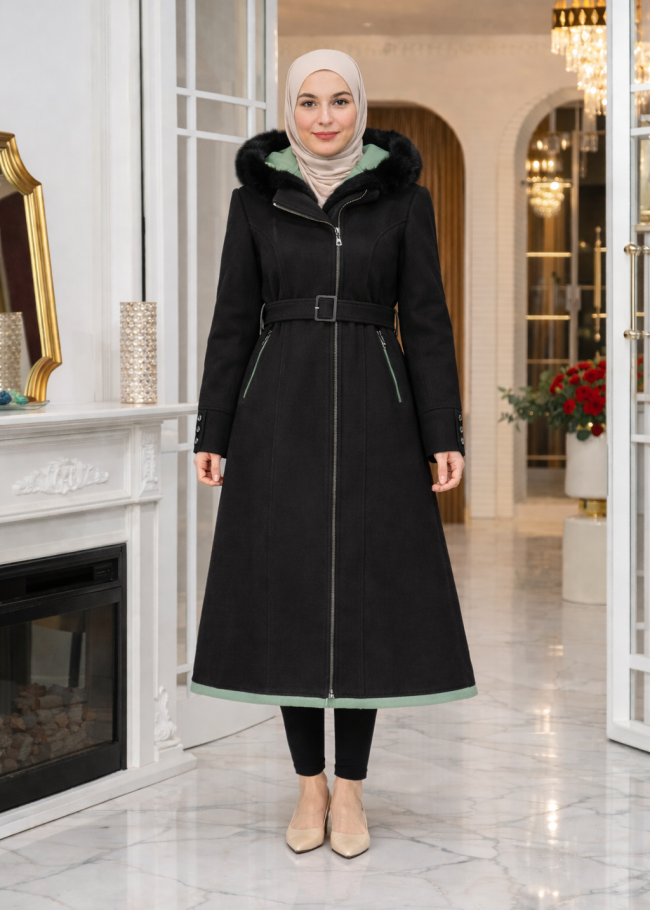 1397 ترانشكوت ميدي جو كبيشون  - اسود