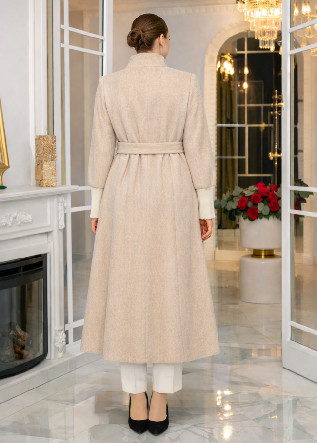 1391 مانطو فرنسي فرو ارنب - بيج