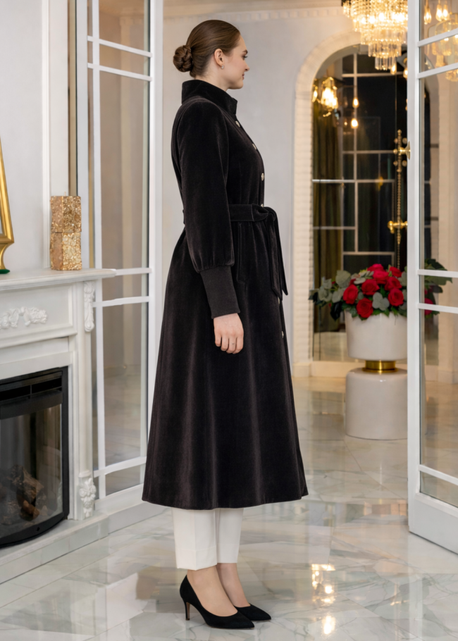 1391 مانطو فرنسي فرو ارنب - بني