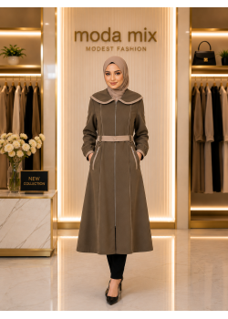ترانشكوت براشوات مبطن بطانة ساتان 1241 - بني