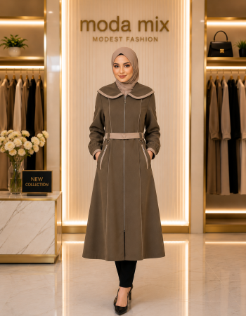 ترانشكوت براشوات مبطن بطانة ساتان 1241 - بني
