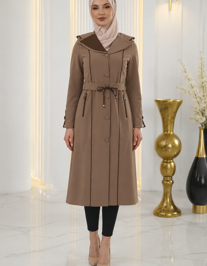 1243  ترانشكوت قبة و نص - Beige