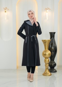 1243  ترانشكوت قبة و نص - اسود