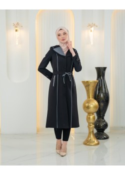 1243  ترانشكوت قبة و نص - اسود