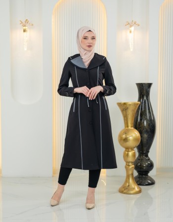 1243  ترانشكوت قبة و نص - اسود