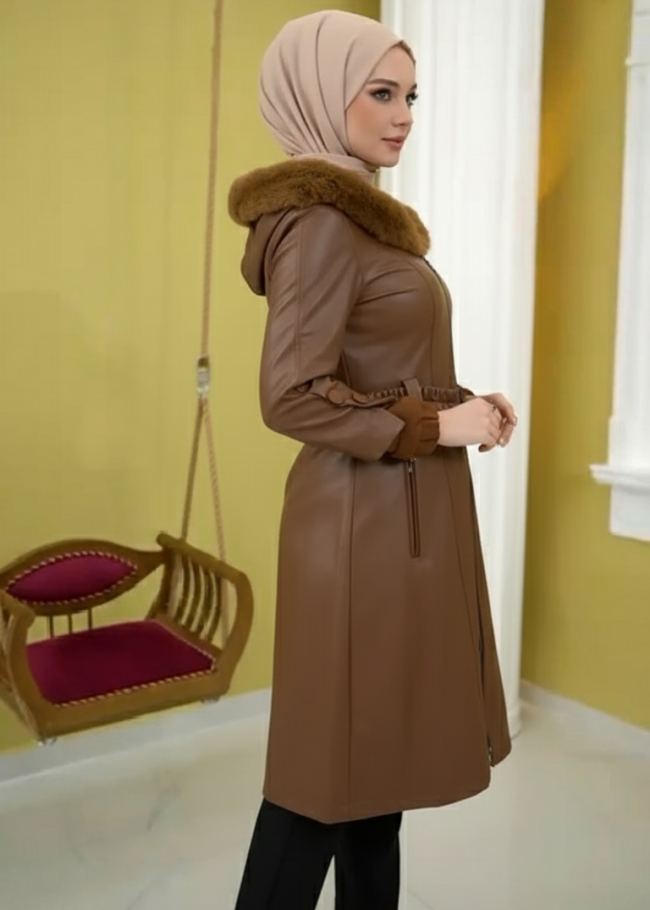 ترانشكوت جلد مبطن 1379 - عسلي