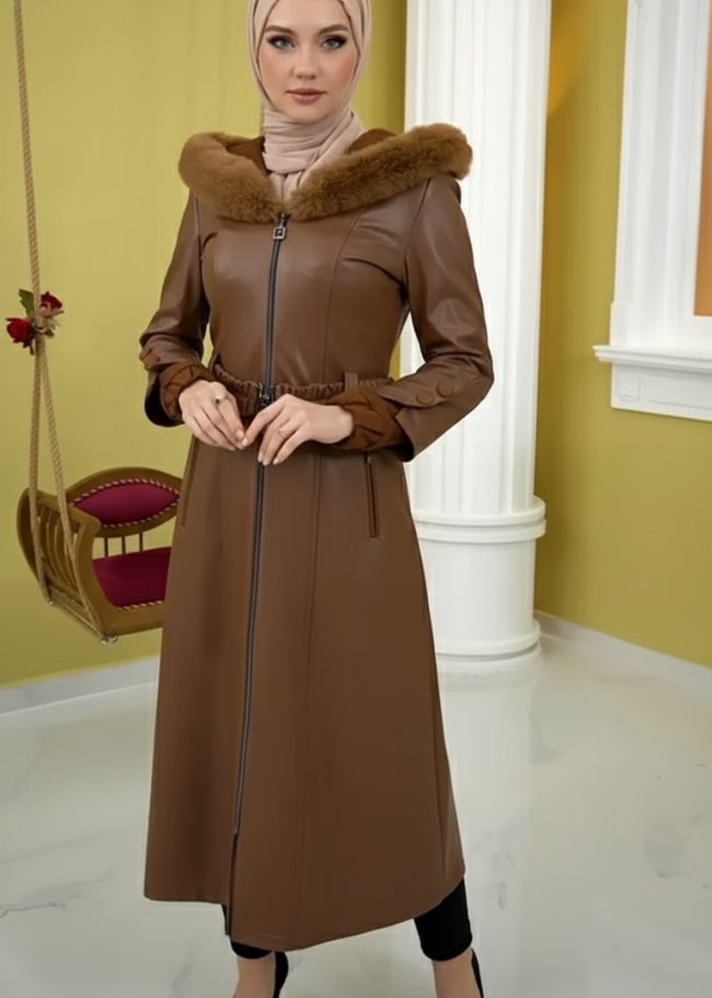 ترانشكوت جلد مبطن 1379 - عسلي