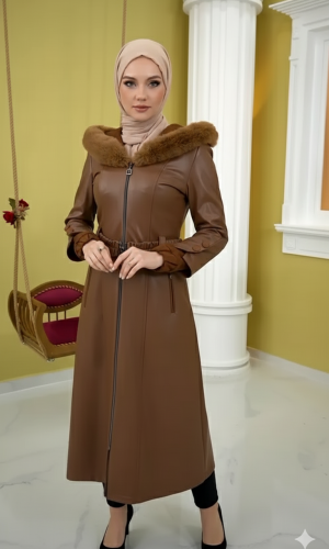 ترانشكوت جلد مبطن 1379 - عسلي