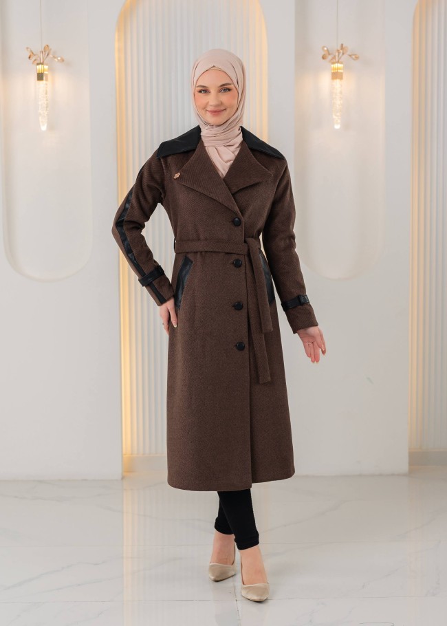 1394 ترانشكوت جوخ وجلد - brown