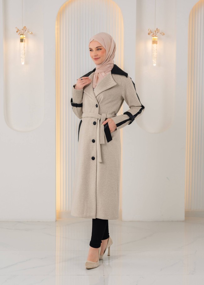 1394 ترانشكوت جوخ وجلد - بيج