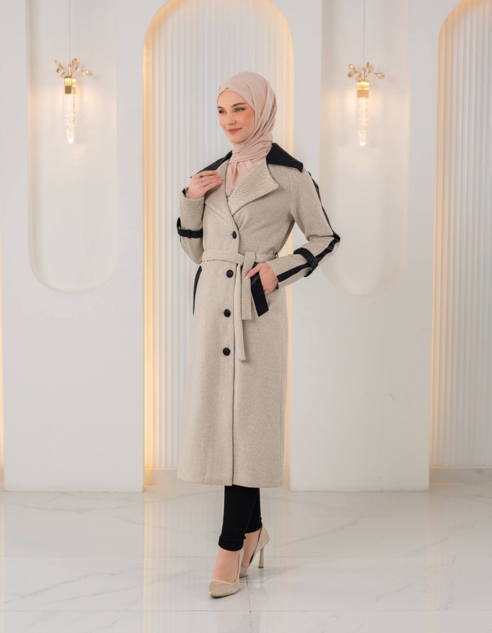 1394 ترانشكوت جوخ وجلد - beige