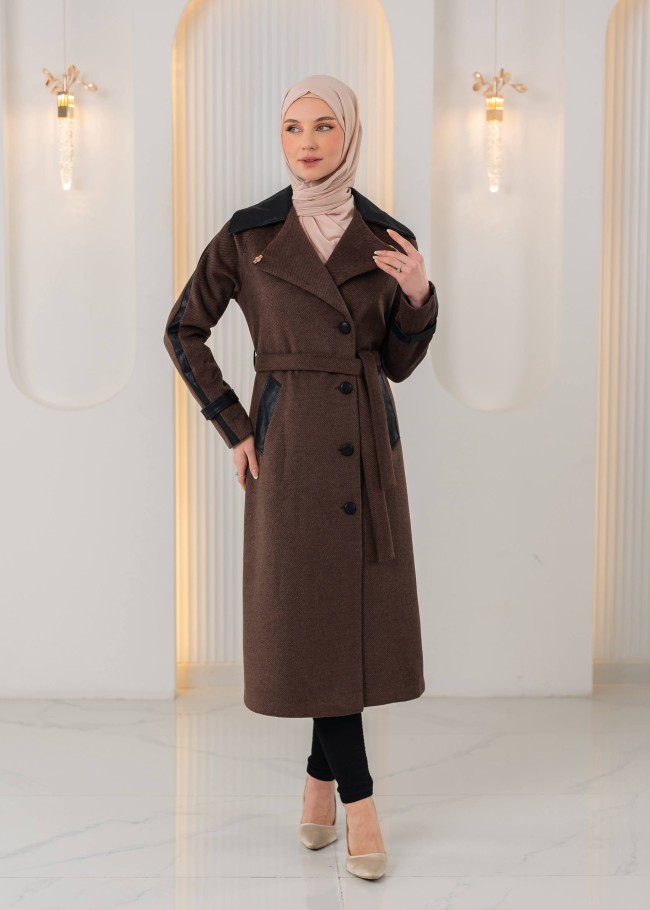 1394 ترانشكوت جوخ وجلد - brown