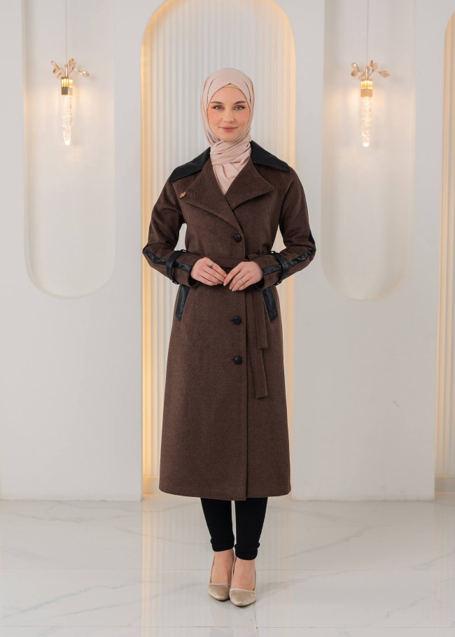 1394 ترانشكوت جوخ وجلد - brown