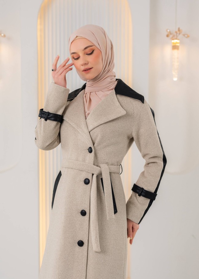 1394 ترانشكوت جوخ وجلد - بيج