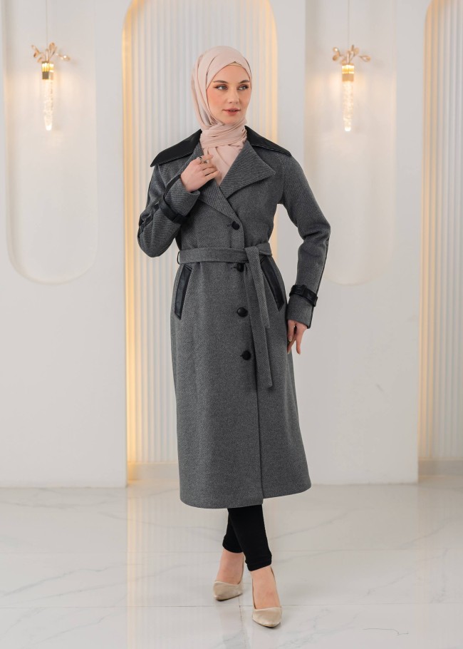 1394 ترانشكوت جوخ وجلد - فضي