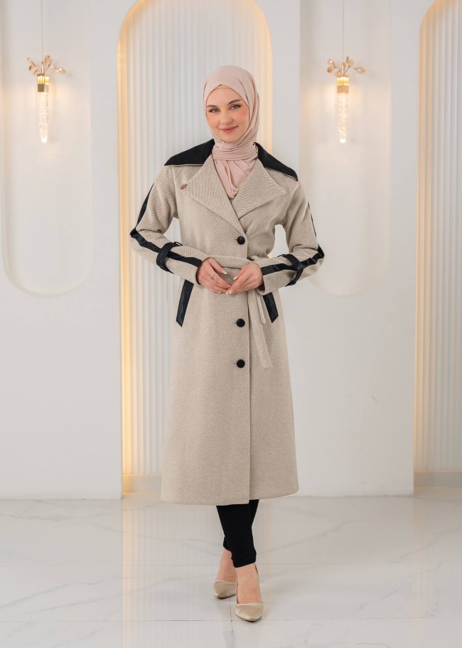 1394 ترانشكوت جوخ وجلد - بيج