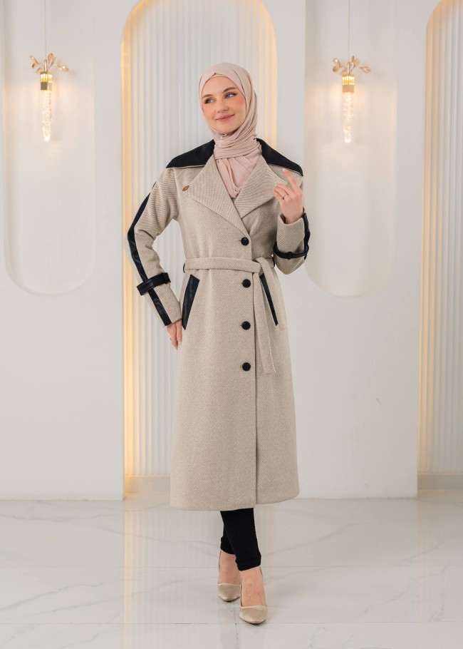 1394 ترانشكوت جوخ وجلد - بيج