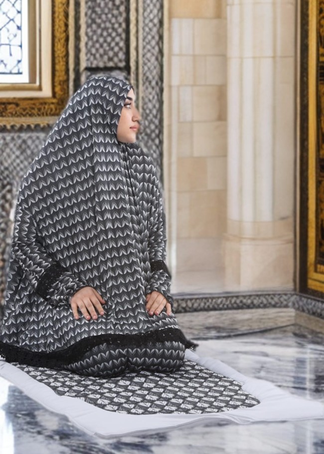 طقم صلاة ساندي مع سجادة مبطنة 701 - فضي