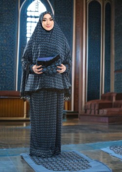 طقم صلاة ليكرا ساندي مع حقيبة للمصحف وسجادة 701 - تركواز