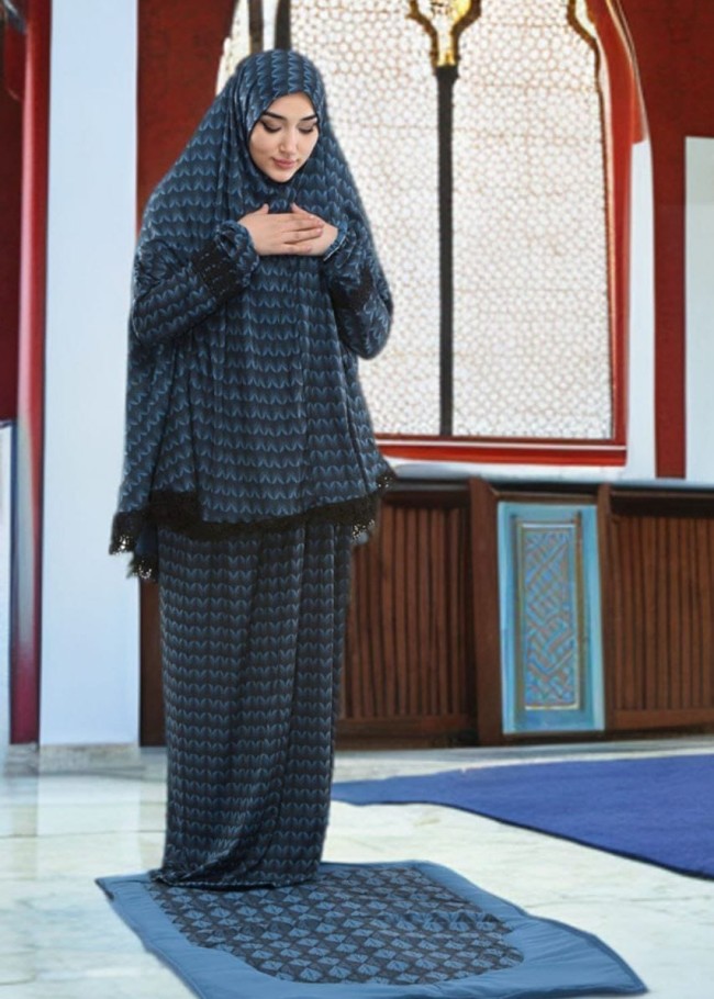 طقم صلاة ساندي مع سجادة مبطنة 701 - تركواز