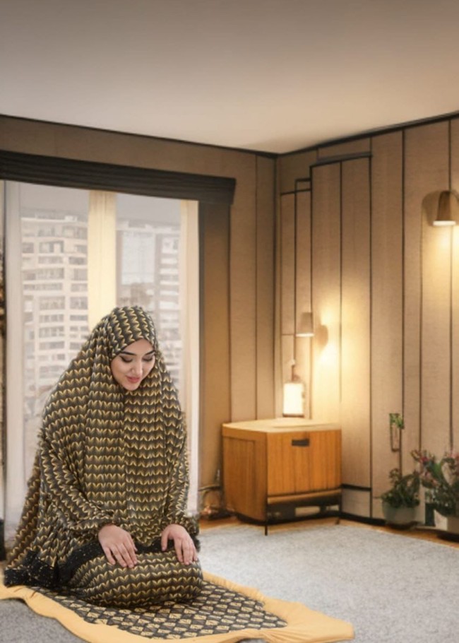 طقم صلاة ساندي مع سجادة مبطنة 701 - اصفر