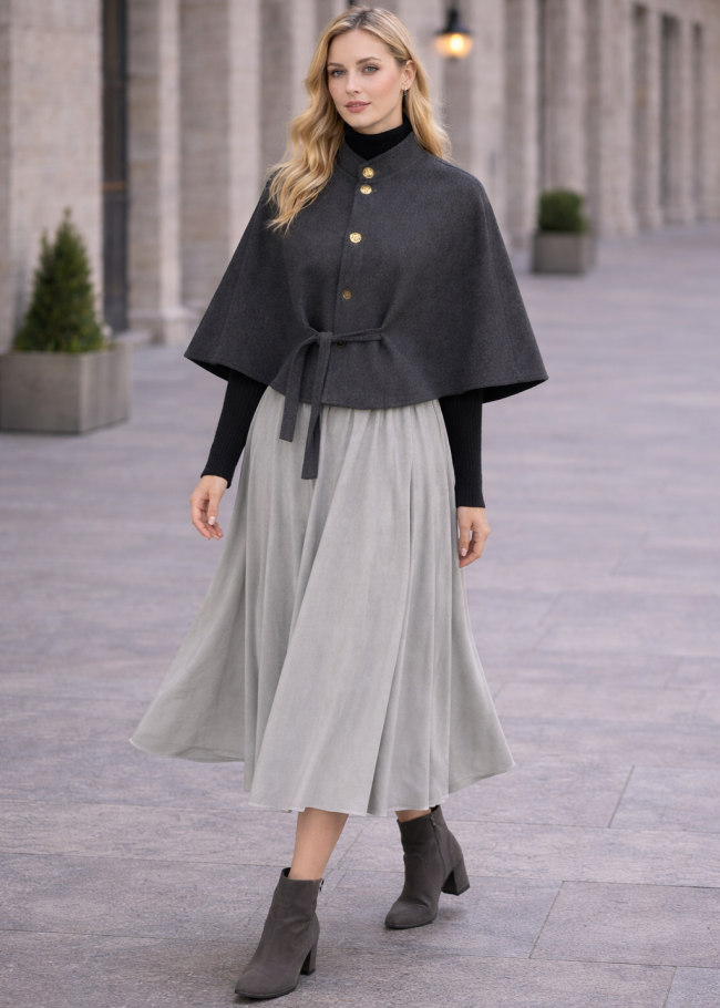 1281 كاب جوخ كمر - رمادي