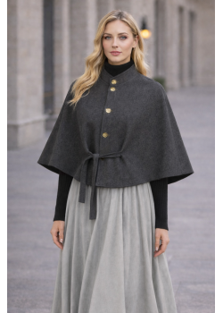 كاب نسائي جوخ فاخر بدون أكمام 1281 - رمادي