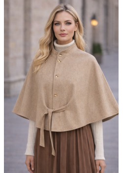 كاب نسائي جوخ فاخر بدون أكمام 1281 - بيج