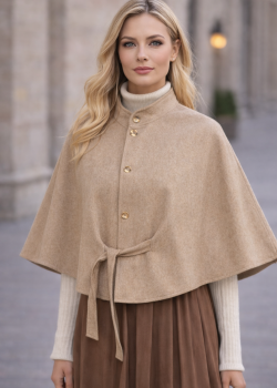 كاب نسائي جوخ فاخر بدون أكمام 1281 - بيج