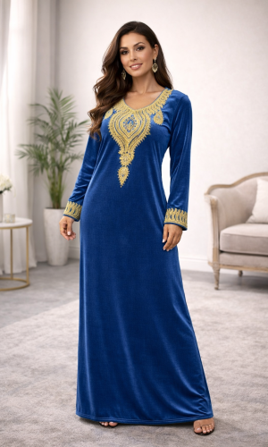 كلابية مخمل مطرزة بلمسة ملكية 300  - جينز