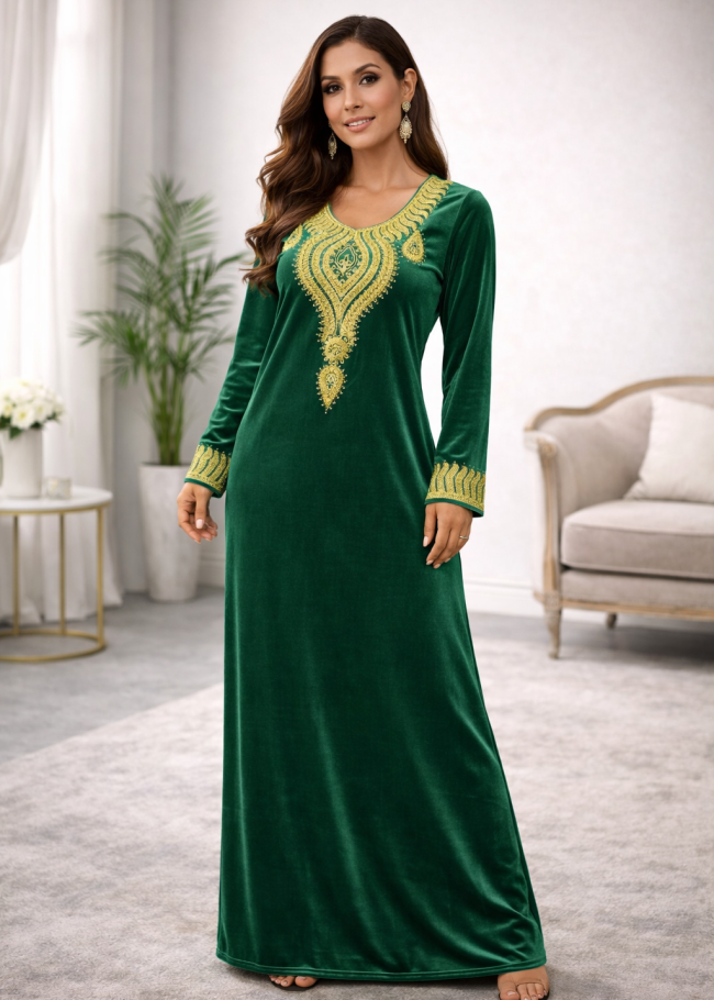 300 كلابية مخمل  - اخضر