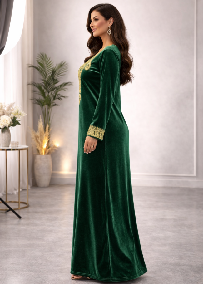 300 كلابية مخمل  - اخضر