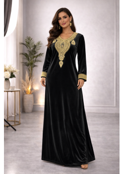 كلابية مخمل مطرزة بلمسة ملكية 300  - اسود